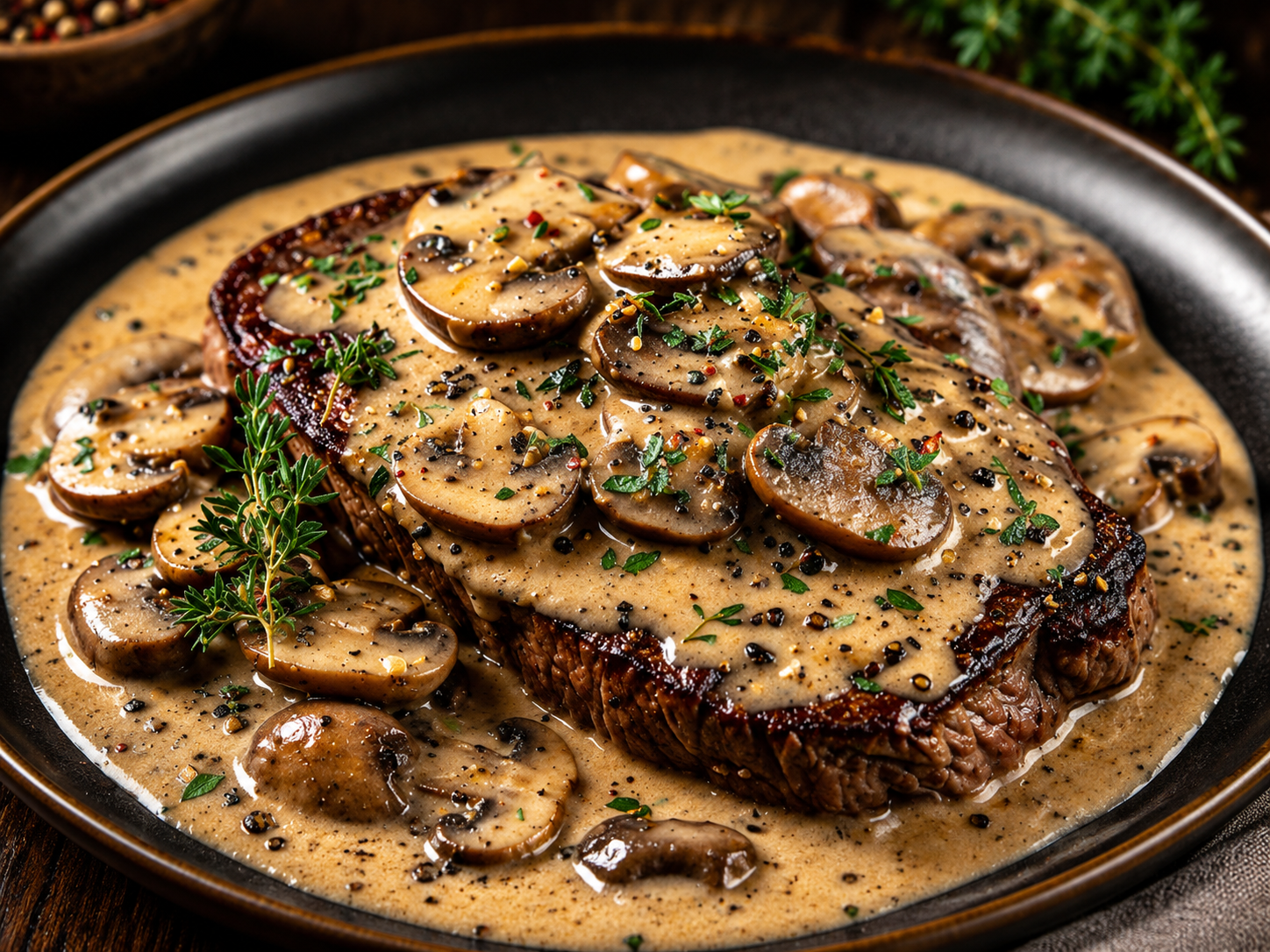 Mushroom Cream Steak